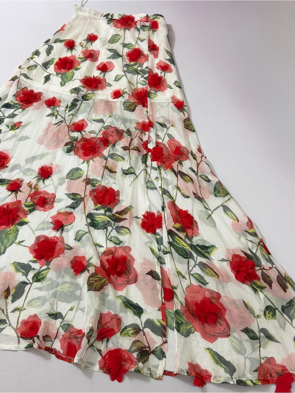 🌹 New with Tags AKIRA White Sheer Maxi Skirt – Size Large - Picture 11 of 11
